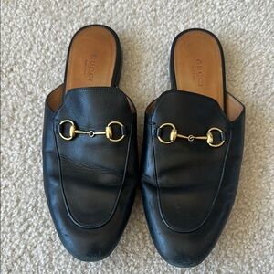 Gucci Black Leather Women's Loafers